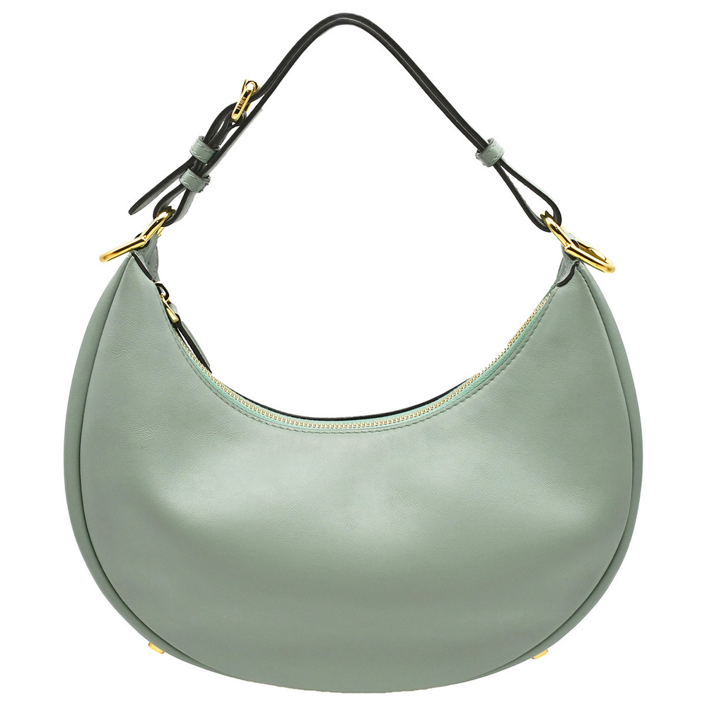 Fendi Graphic Hobo Bag Shoulder Handbag Leather Green
